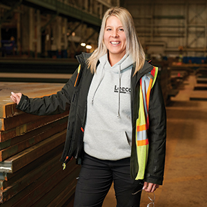 Jillian Mowat, Warehouse Supervisor at Leeco Steel's Hamilton, ON facility