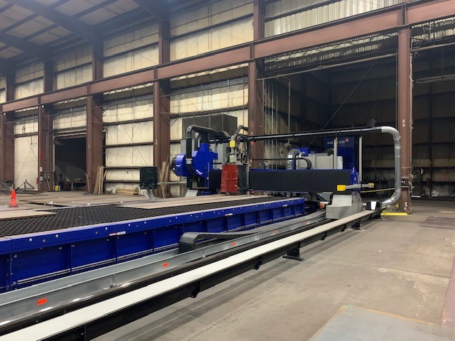 Messer combination cutting and drilling machine at Leeco Steel's Portage, IN warehouse